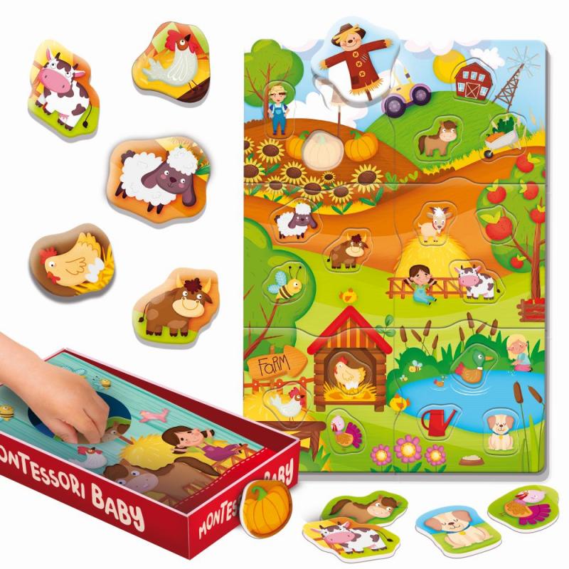 Montessori Baby box - vkládačka farma 