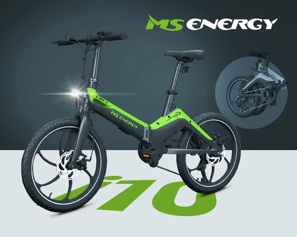 Skládací elektrické kolo MS ENERGY eBike i10 představuje nejrychlejší a nejlevnější dopravní prostředek pro cestování po městě.