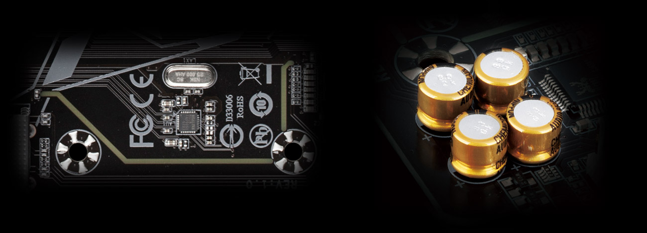 Súčasťou dosky Gigabyte B550M Gaming je tiež 8-kanálová zvuková karta od Realtek Audio, ktorá umožňuje reprodukciu zvuku s 7.1-kanálovým priestorovým efektom