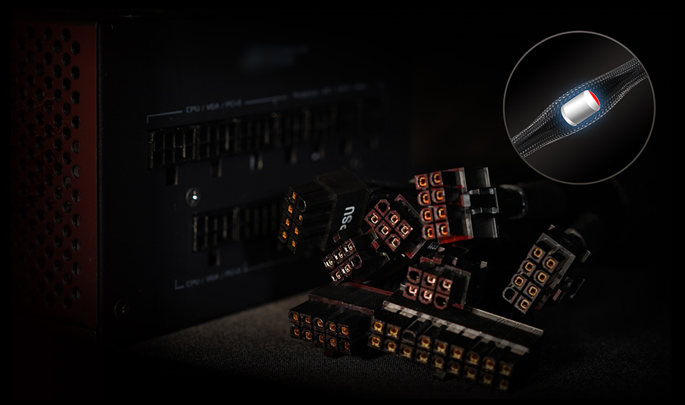 Veker kabel potaovho zdroje Asus ROG Strix 750W Gold Modular je odpojiteln, dky emu zskte maximln kontrolu a ideln airflow.
