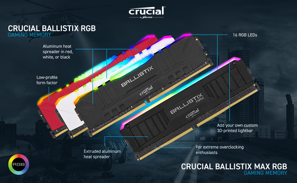 Crucial Ballistix BL2K16G36C16U4RL je 2-modulová sada 288-pinových operačných pamätí typu DDR4 UDIMM s neuveriteľnou frekvenciou 3 600 MHz a so skvelou kapacitou 2x 16 GB