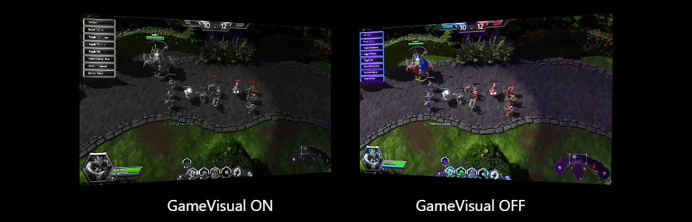 Monitor Asus VG279QM sa pýši technológiou ASUS GameVisual, ktorá má celkom 7 prednastavených režimov zobrazenia podľa daného obsahu.