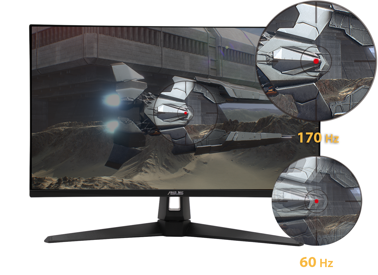 Herný monitor Asus VG27AQ1A ponúka úplne báječnou obnovovacou frekvenciou až 170 Hz vďaka podpore VRR.