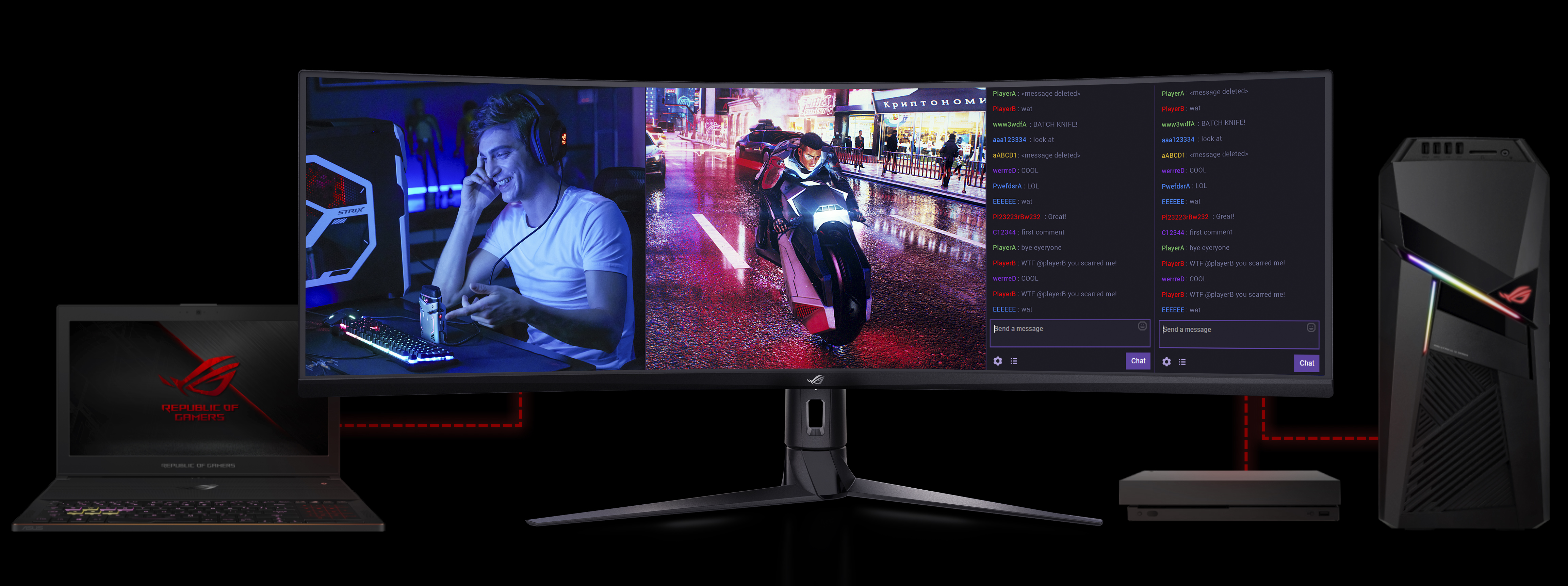 Super ultra široká obrazovka s funkcí Obraz vedle obrazu u monitoru Asus XG49VQ