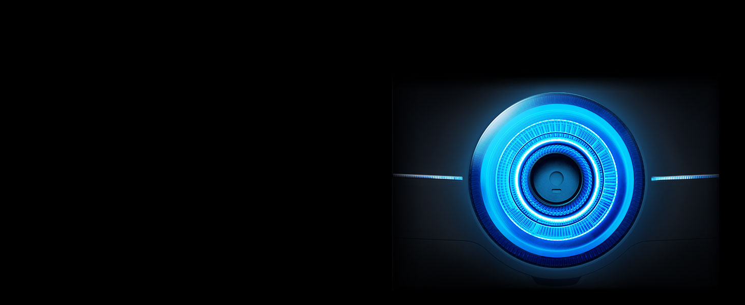 Monitor Odyssey G32A dostal úplně nový design, ve kterém hraje prim elegantní matný povrch a zadní modré světlo Samsung Core Lighting.