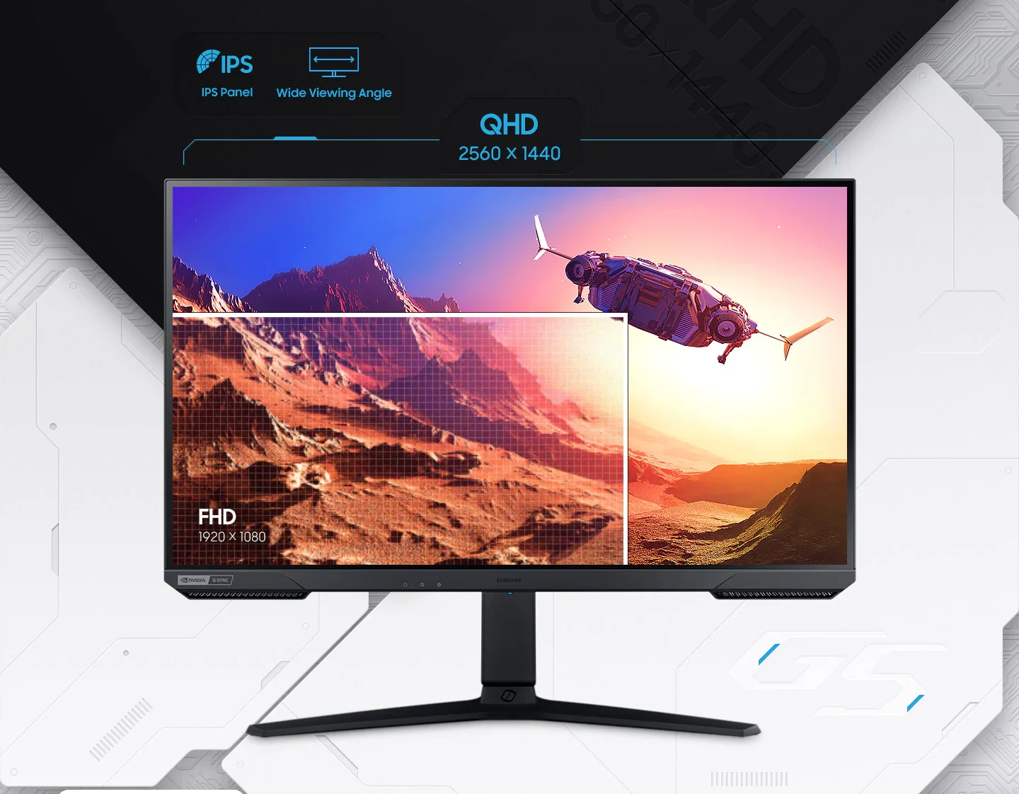 Monitor Odyssey G50A je vybaven IPS panelem LG LM270WQA-SSA2, kter nabz jemn QHD rozlien.