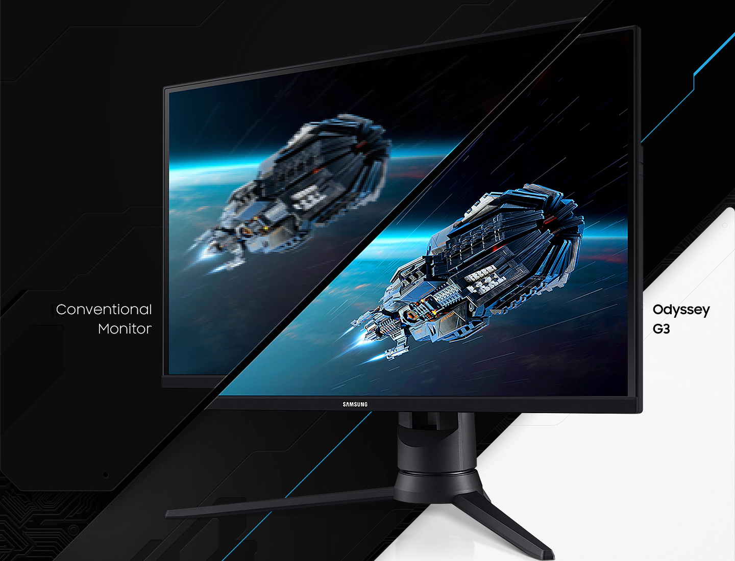 Monitor Samsung Odyssey G3 nabz extrmn rychlou dobu odezvy 1 ms pro vysoce ostr hern vizualizace.