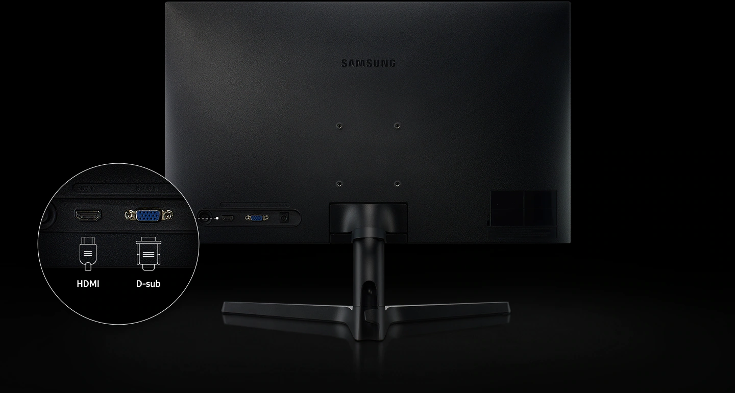 Monitor Samsung S27R350 má konektor HDMI 1.4 a také archaický D-Sub port.