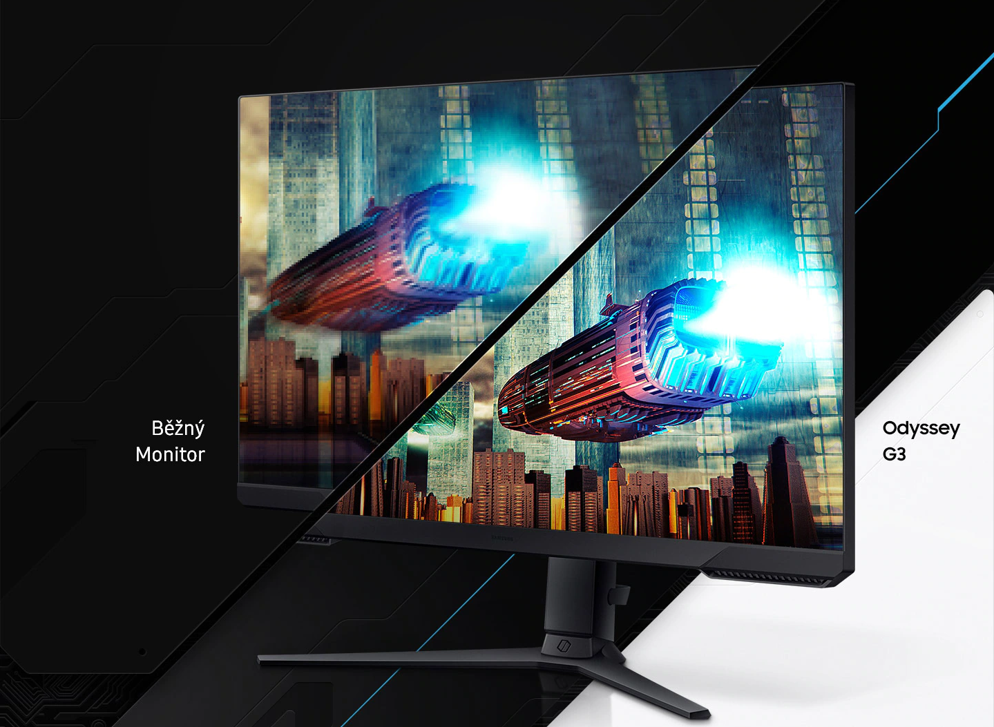 Monitor Samsung Odyssey G32A ponúka extrémne rýchlu dobu odozvy 1 ms pre vysoko ostré herné vizualizácie.
