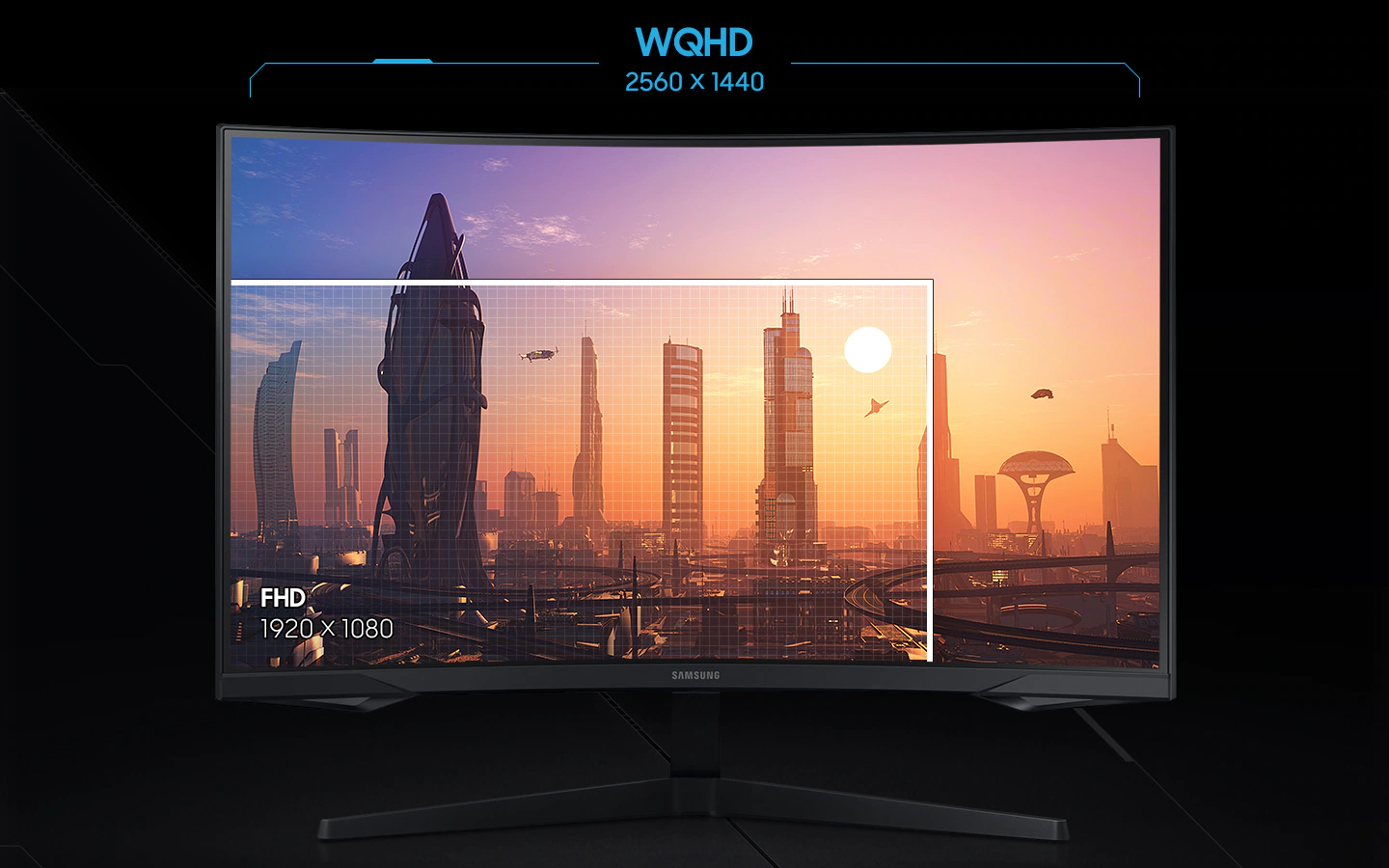 Monitor Odyssey G55A je vybavený SVA panelem, který zajistí obraz ve WQHD kvalitě s poměrem stran 21 : 9