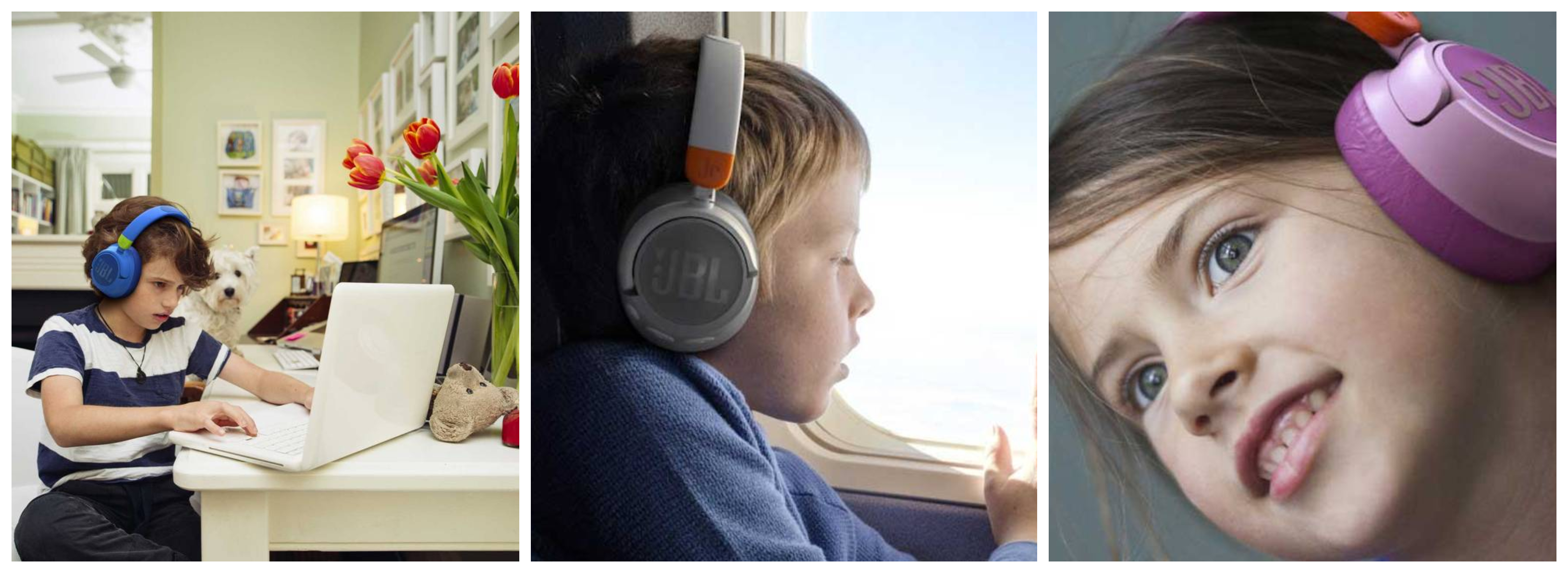 Dětská sluchátka JBL JR460 nabízí drátový i bezdrátový provoz, 85dB(A) omezovač hlasitosti a aktivní potlačení šumu (ANC).