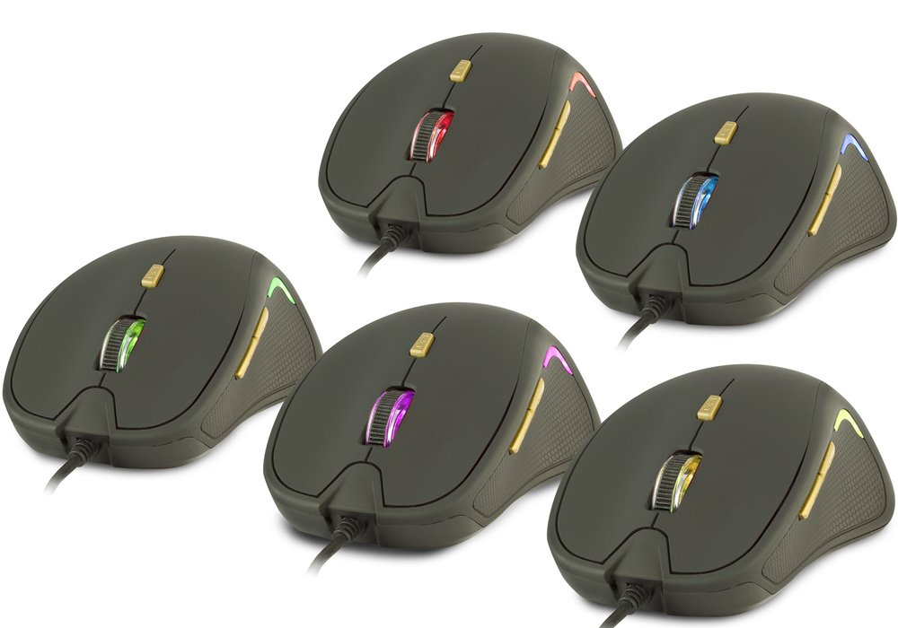 Myš Yenkee Dakar má naprosto stylové podsvícení po obou stranách myši a na rolovacím kolečku, které podporuje až 5 různých barev.