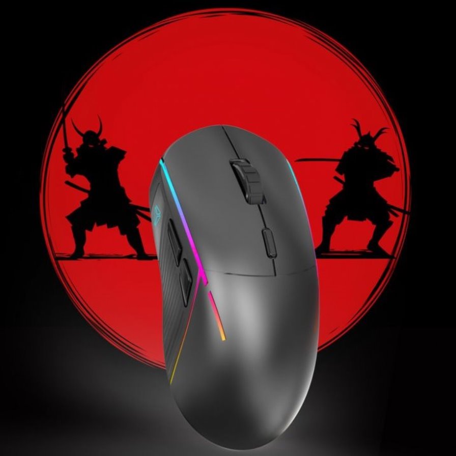 Herná myš Yenkee Samurai ponúka drôtové aj bezdrôtové pripojenie k PC alebo notebooku - kábel s USB-C / USB-A rozhraním či 2,4 GHz RF prijímač s 10m dosahom.