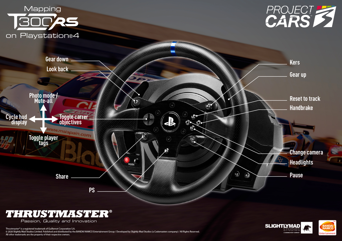 Sada Thrustmaster volantu T300 RS se 3 pedály T3PA má certifikace od herních vývojářů Gran Turismo či Project Cars.