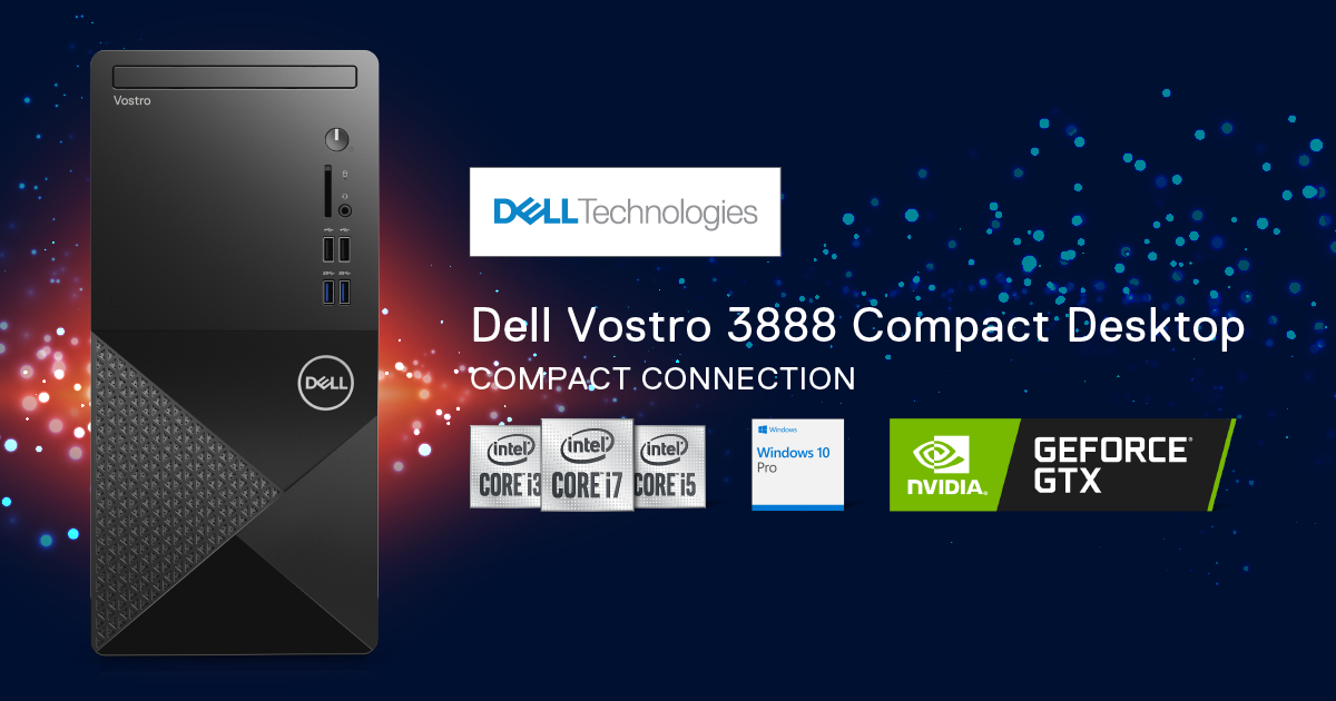 Dell Vostro 3888 je dodáván s předinstalovaným Windows 10 Pro a tento konkrétní model pak pohání 6jádrový procesor Intel Core i5-10400.