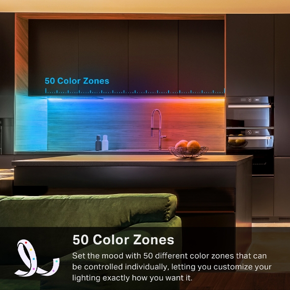 Ovládání až 50 barevných zón se světelnými LED páskami 