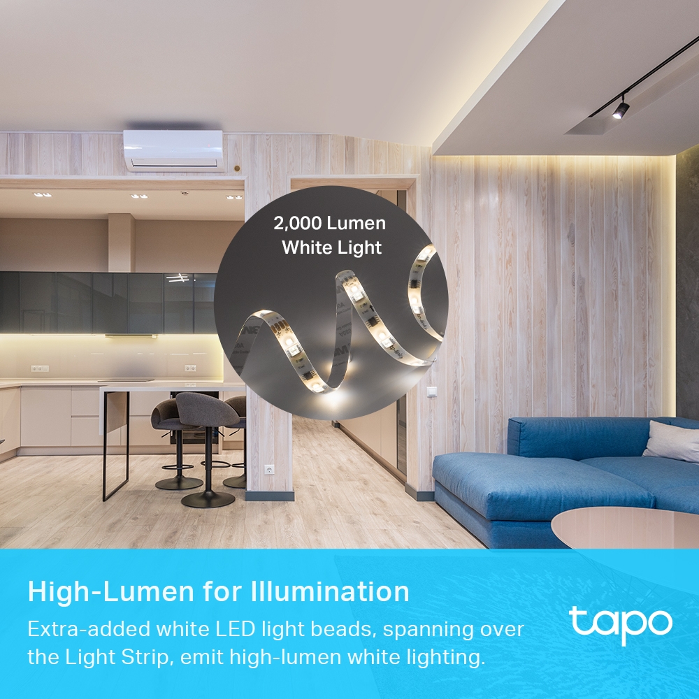 Možnost bílého osvětlení barevných LED pásek TP-Link Tapo