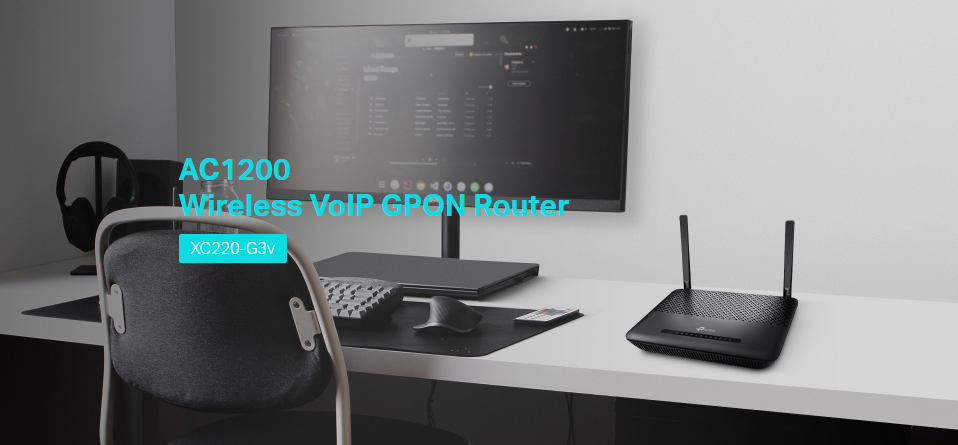 Bezdrátový 2páspový VoIP GPON router TP-Link XC220-G3v představuje ideální pro řešení Fiber to the Home!
