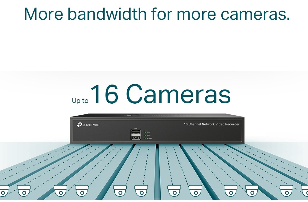 Záznamové zariadenie TP-Link VIGI NVR1016H pre pripojenie až 16 kamier