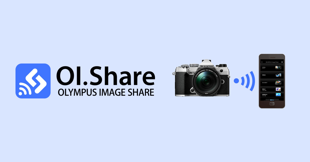 Mobilní aplikace OM Image Share slouží k připojení fotoaparátu OM-5 prostřednictvím, přenosu dat a vzdálenému ovládání.