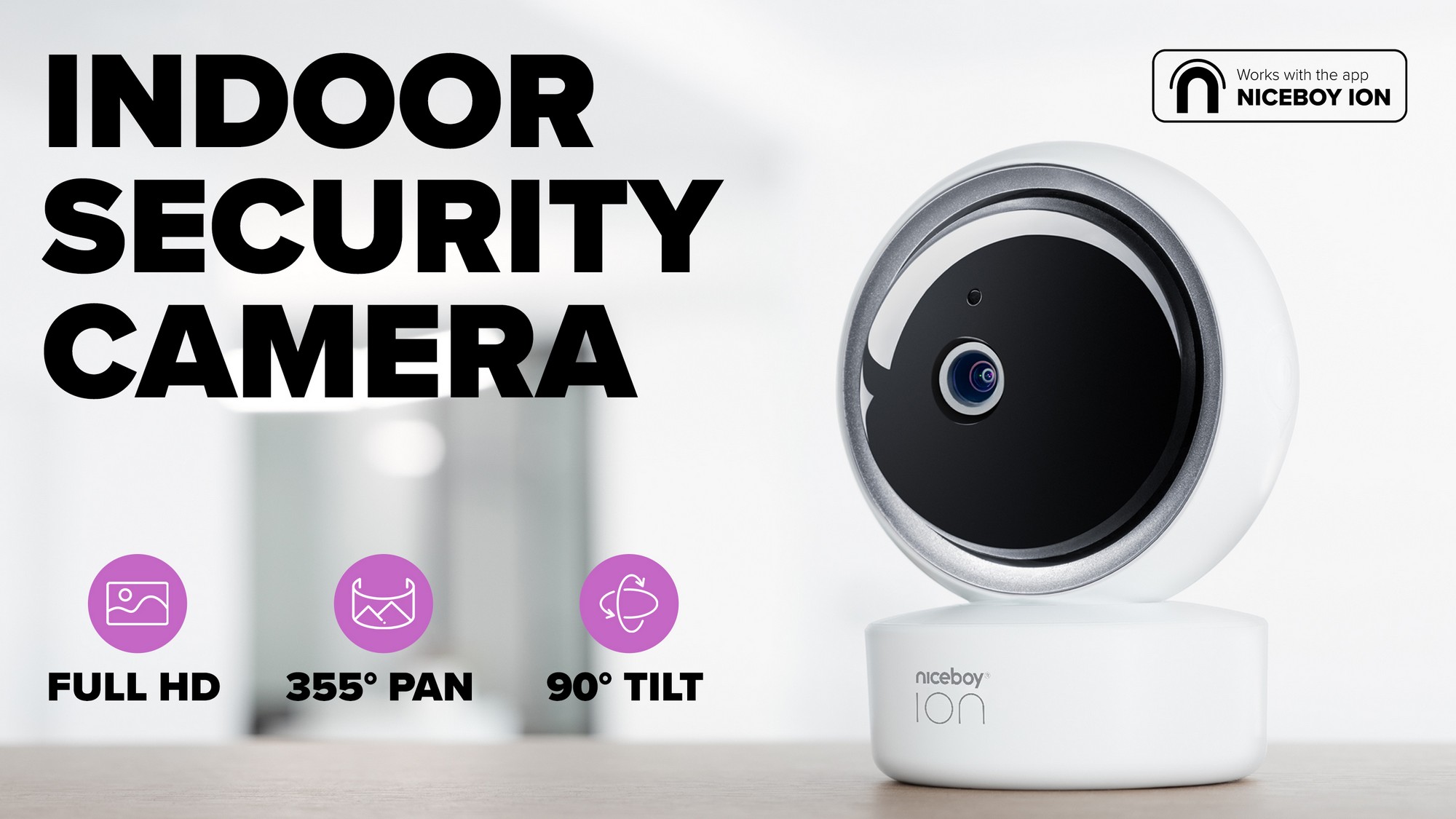 Bezpečnostná vnútorná kamera Niceboy ION Home Security Camera s Full HD rozlíšením a širokým záberom