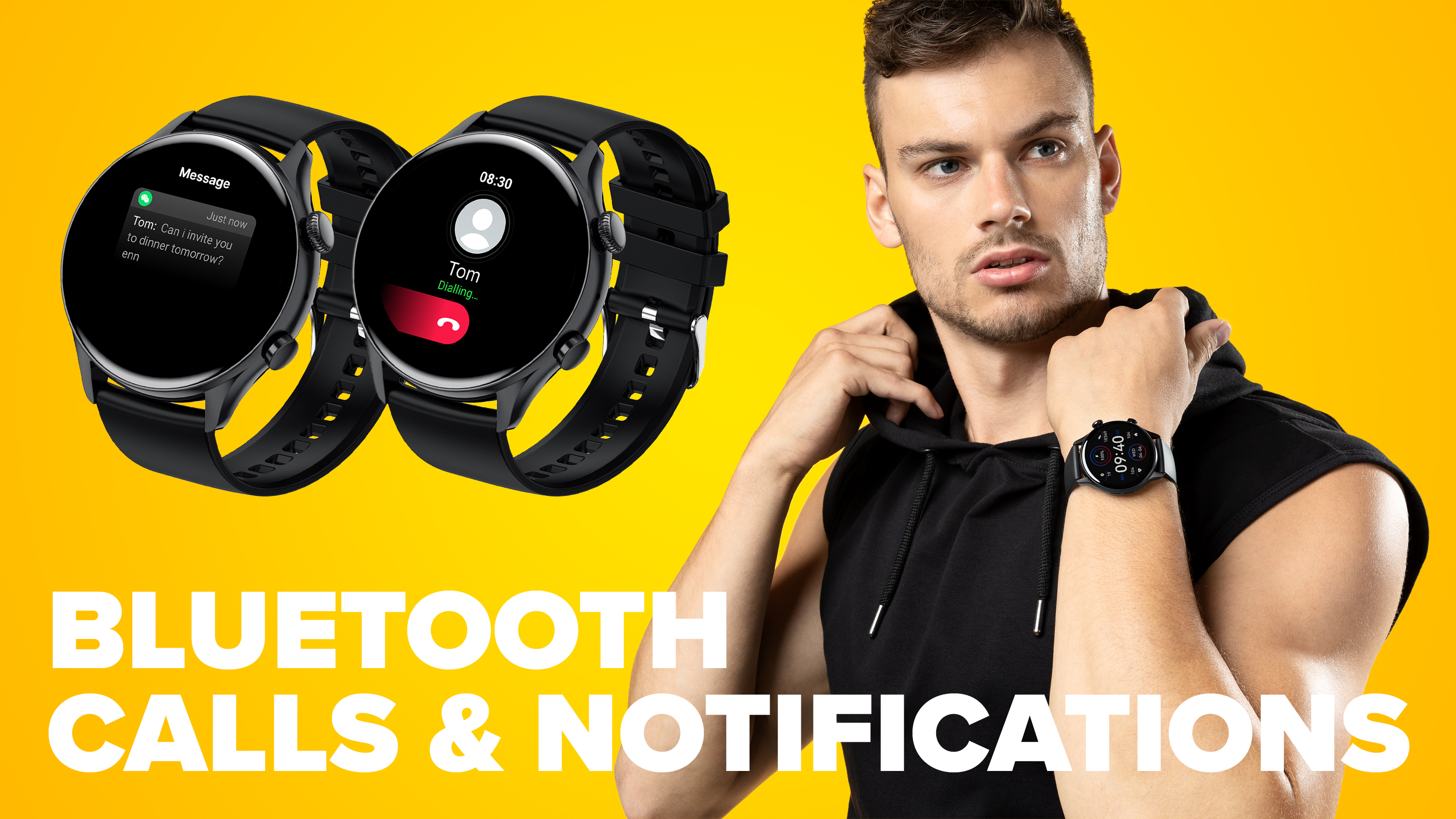 Chytré hodinky Niceboy WATCH GTR sú vybavené reproduktorom a mikrofónom na vybavovanie telefónnych hovorov priamo z vášho zápästia.