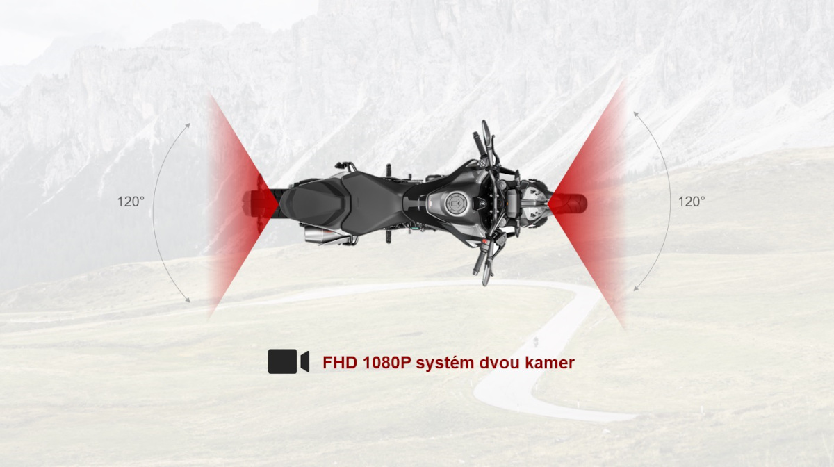 Kamerový systém INNOVV K3 na motorku s širokým zorným polem