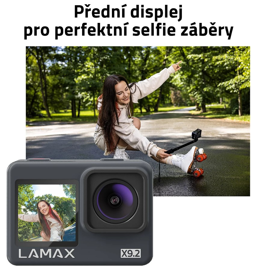 Přední displej pro perfektní selfie záběry u kamery Lamax X9.2
