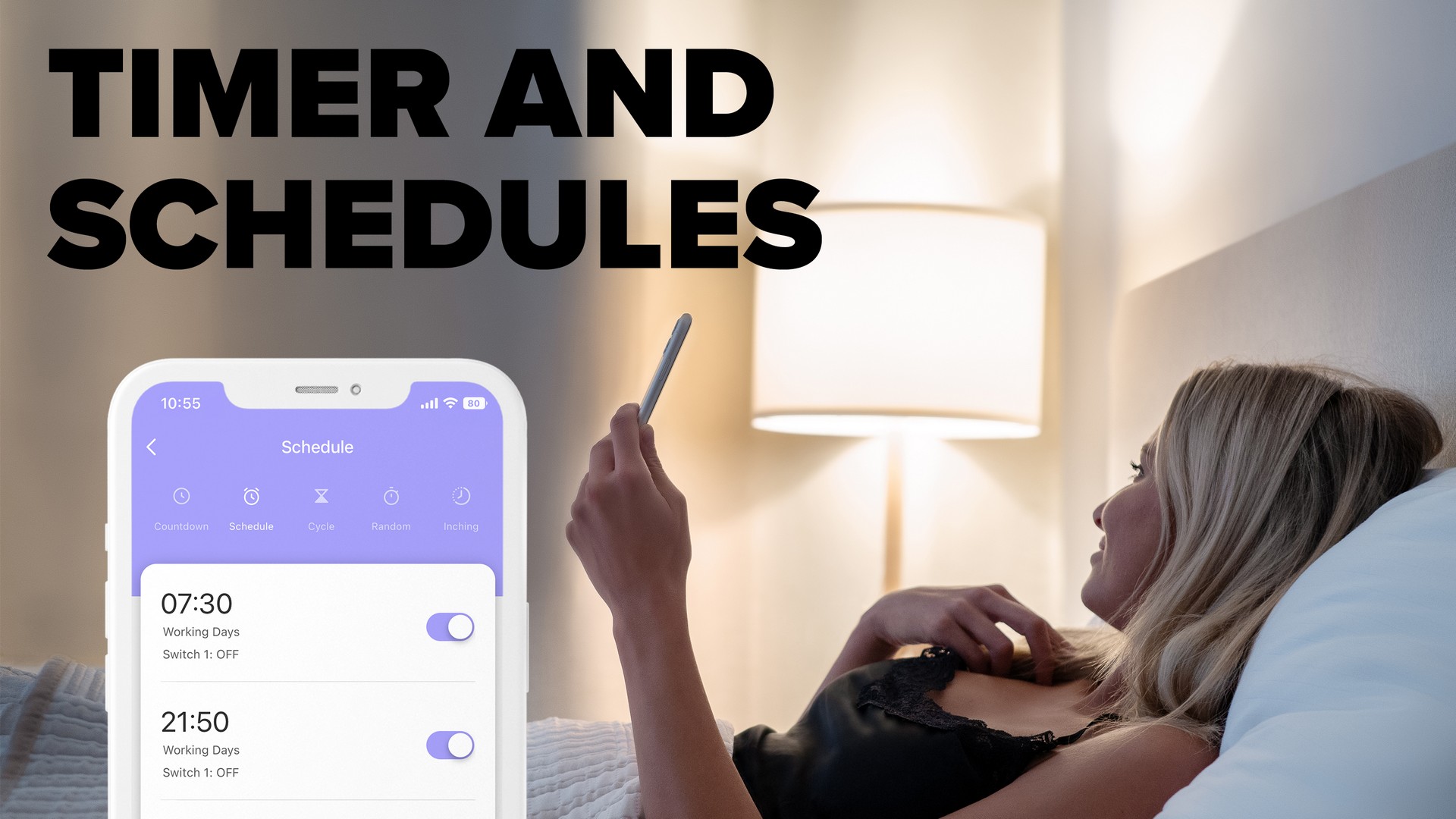 Zásuvka Niceboy ION SmartPlug Pro je vybavena funkcí Časovače pro tvorbu týdenních rozvrhů a plánů s odpočítáváním času, které usnadní provoz vybraných spotřebičů.
