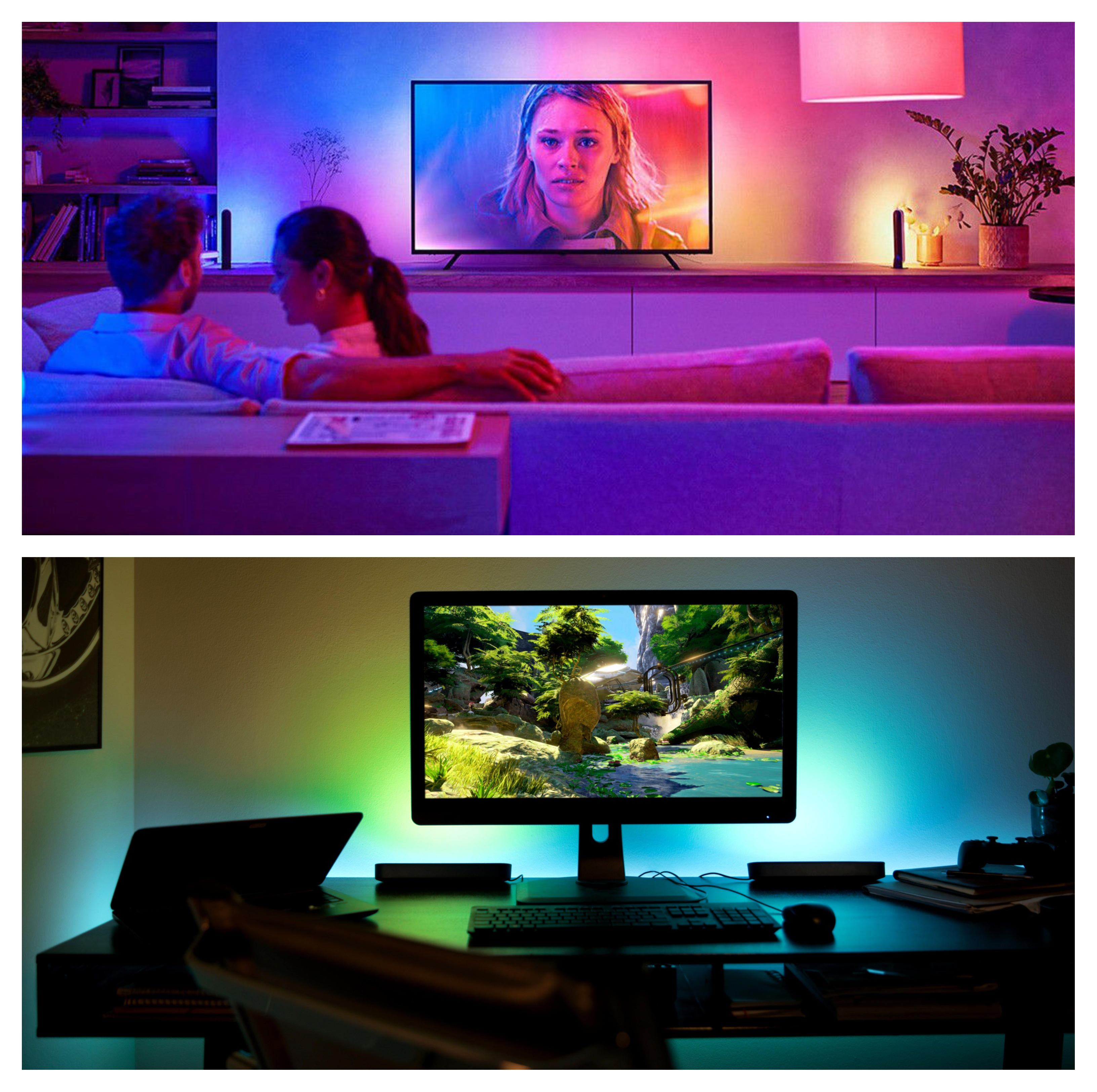 Svítidlo Philips Hue Play pak podporuje až 16 miliónů barevných odstínů a 50 000 odstínů studeného i teplého světla, čímž dokreslí atmosféru daného filmu, seriálu nebo hry.