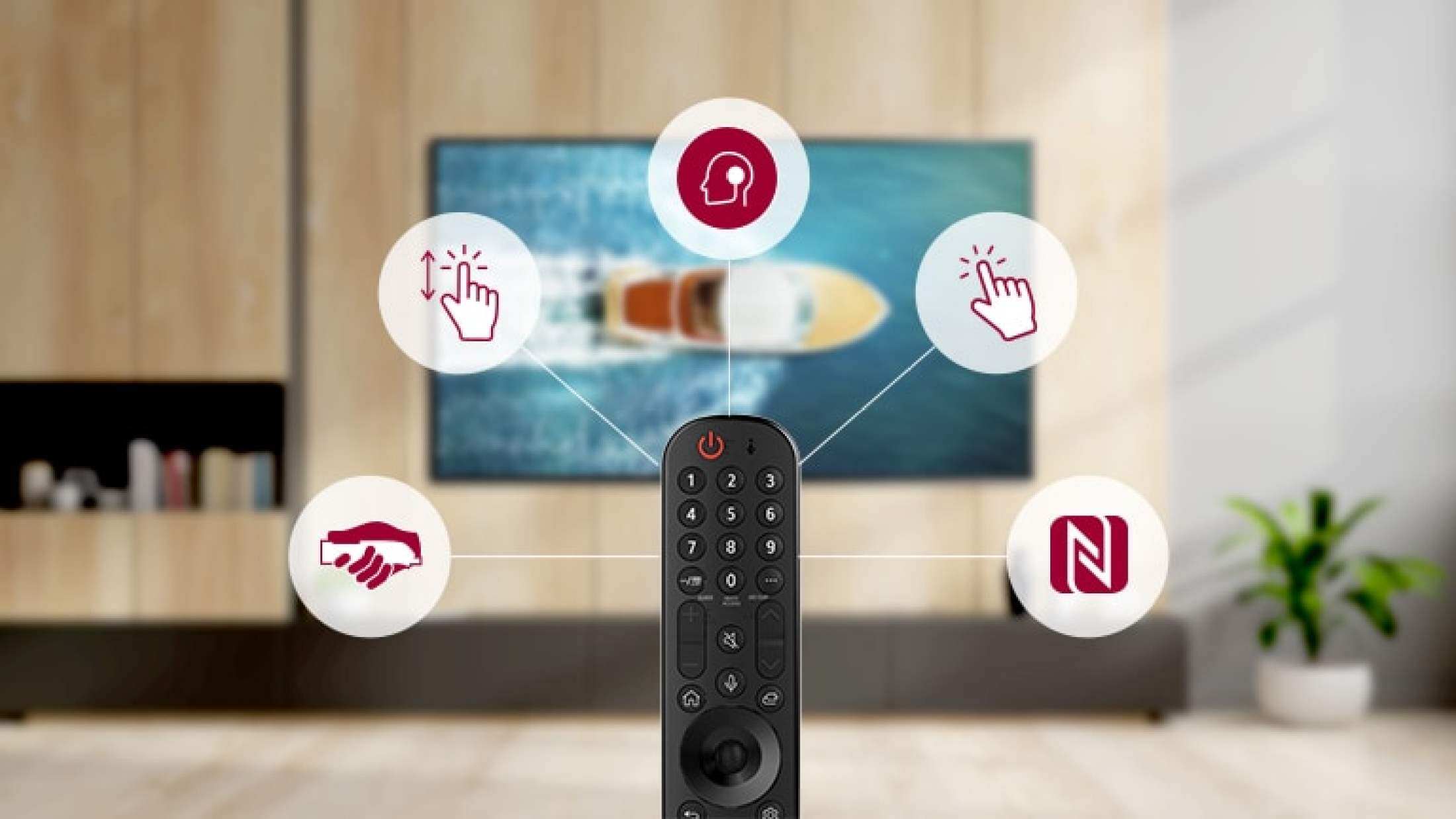 Chytrú televíziu LG 43NANO75P je možné ovládať pomocou „kúzelného“ diaľkového ovládača Magic Remote.