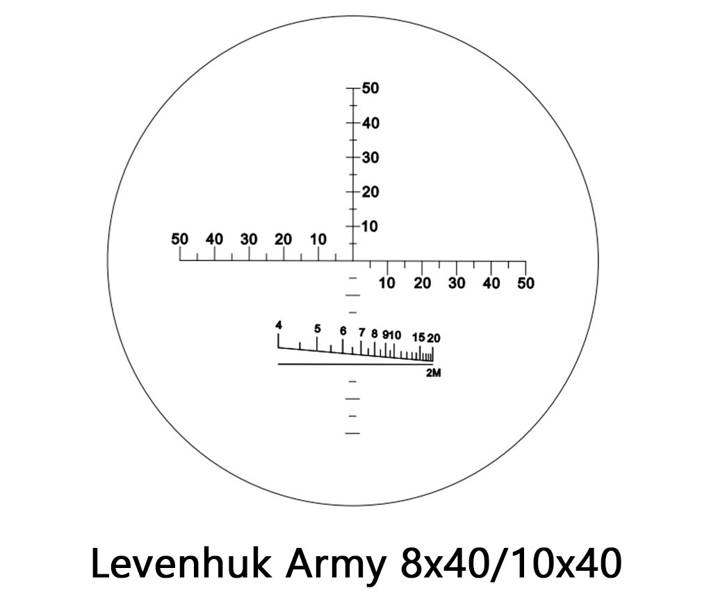 Rastrový kříž pro zaměření dalekohledu Levenhuk Army