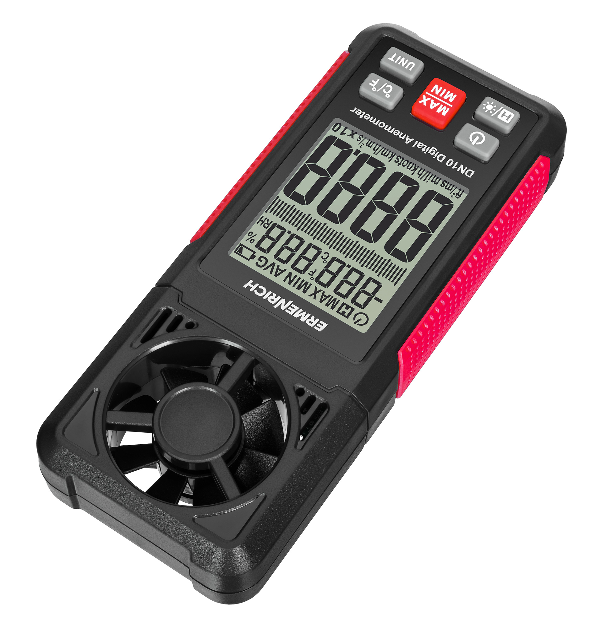 Měřič Ermenrich Seek DN10 - Digitální anemometr, černý