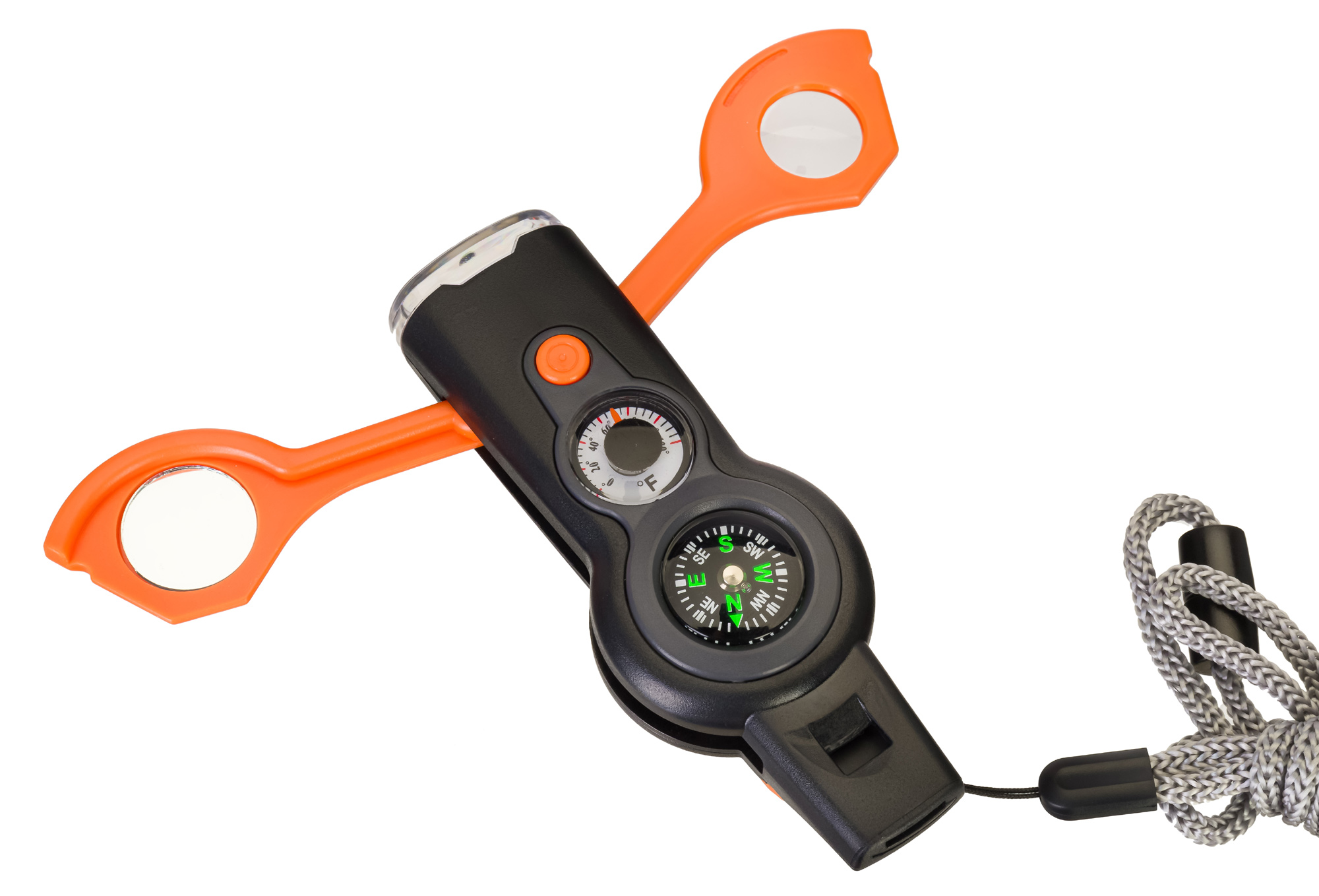 Kapesní multifunkční nástroj Discovery Basics EK5 Explorer Kit v sobě snoubí hned 6 vysoce praktických pomůcek – píšťalka, teploměr, kompas, zrcátko, lupa a svítilna.