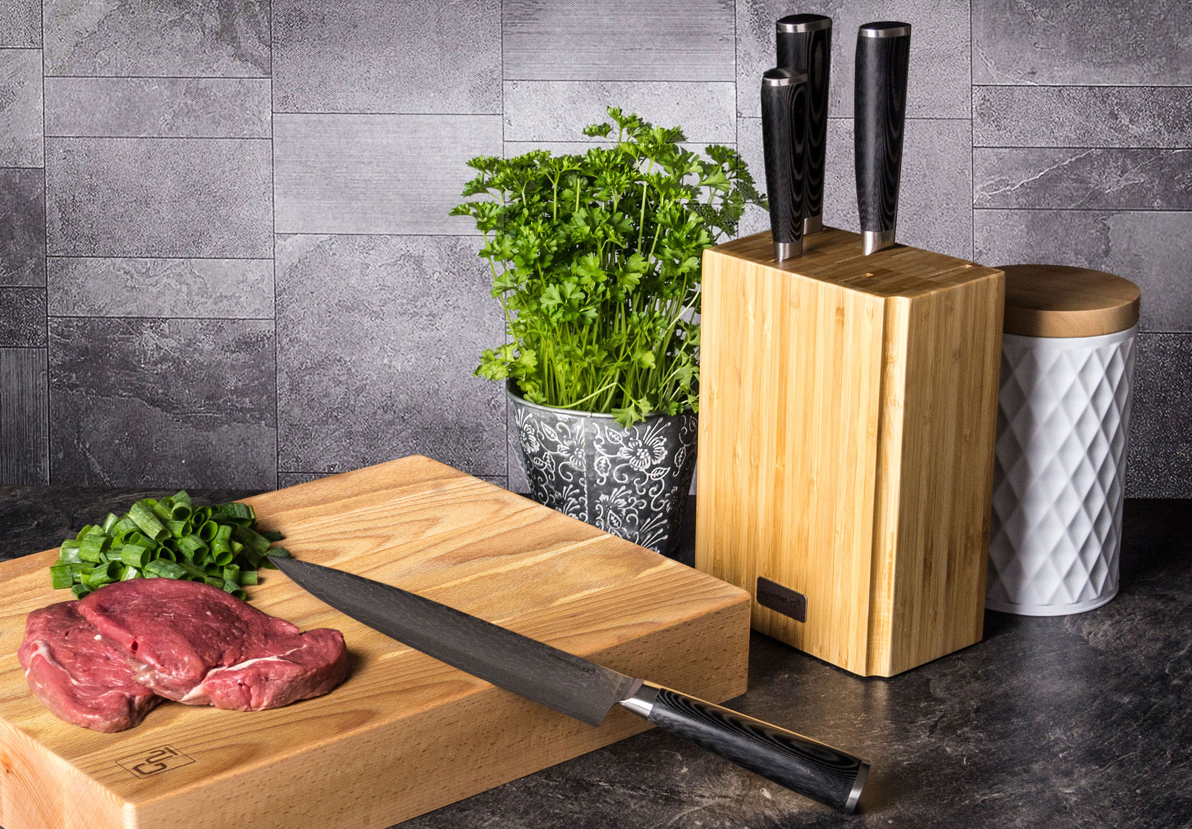 Sada nožů G21 Damascus Premium v bambusovém bloku