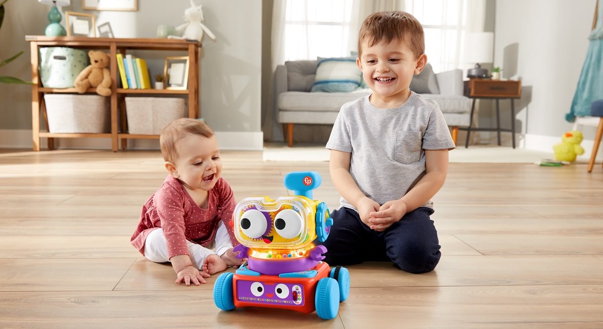 Didaktický interaktivní robot Fisher-Price 4 v 1 Ultimate Learning Bot pro děti od 6 měsíců podporuje psychomotorický vývoj, podněcuje myšlení, rozvíjí komunikační dovednosti i smysly a nabádá k pohybu.