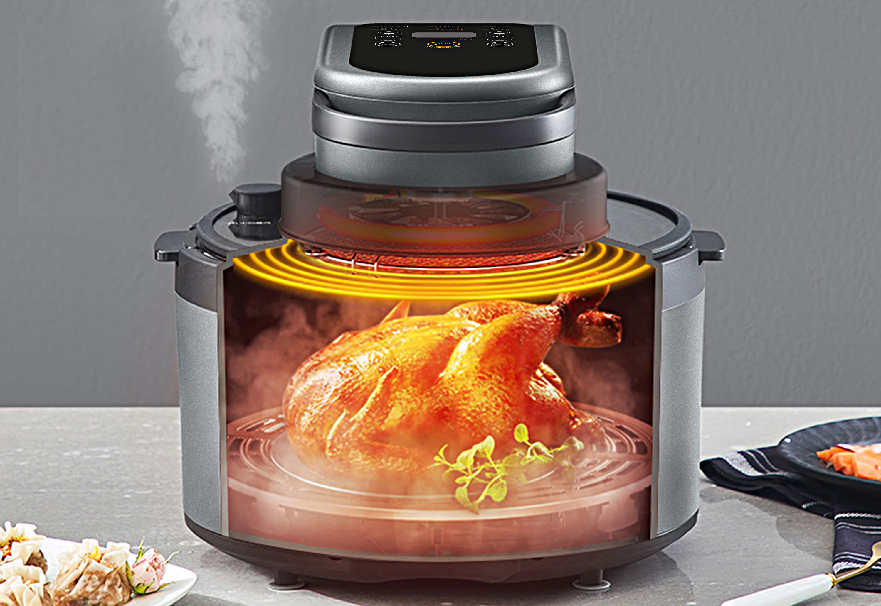 S teplovzdušnou fritézou G21 Inovation upečiete aj kura