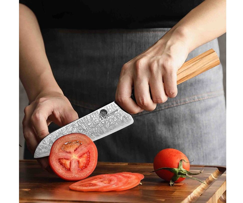 Nůž Dellinger šéfkuchaře ko-Santoku Buffalo Olive Octagon 140 mm