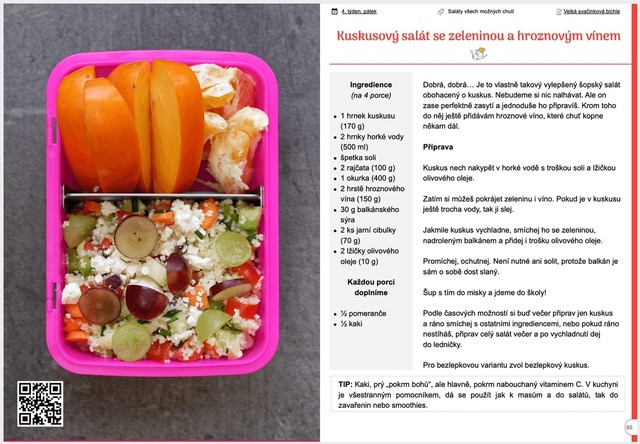 Ukázka receptu z kuchařky - kuskusový salát