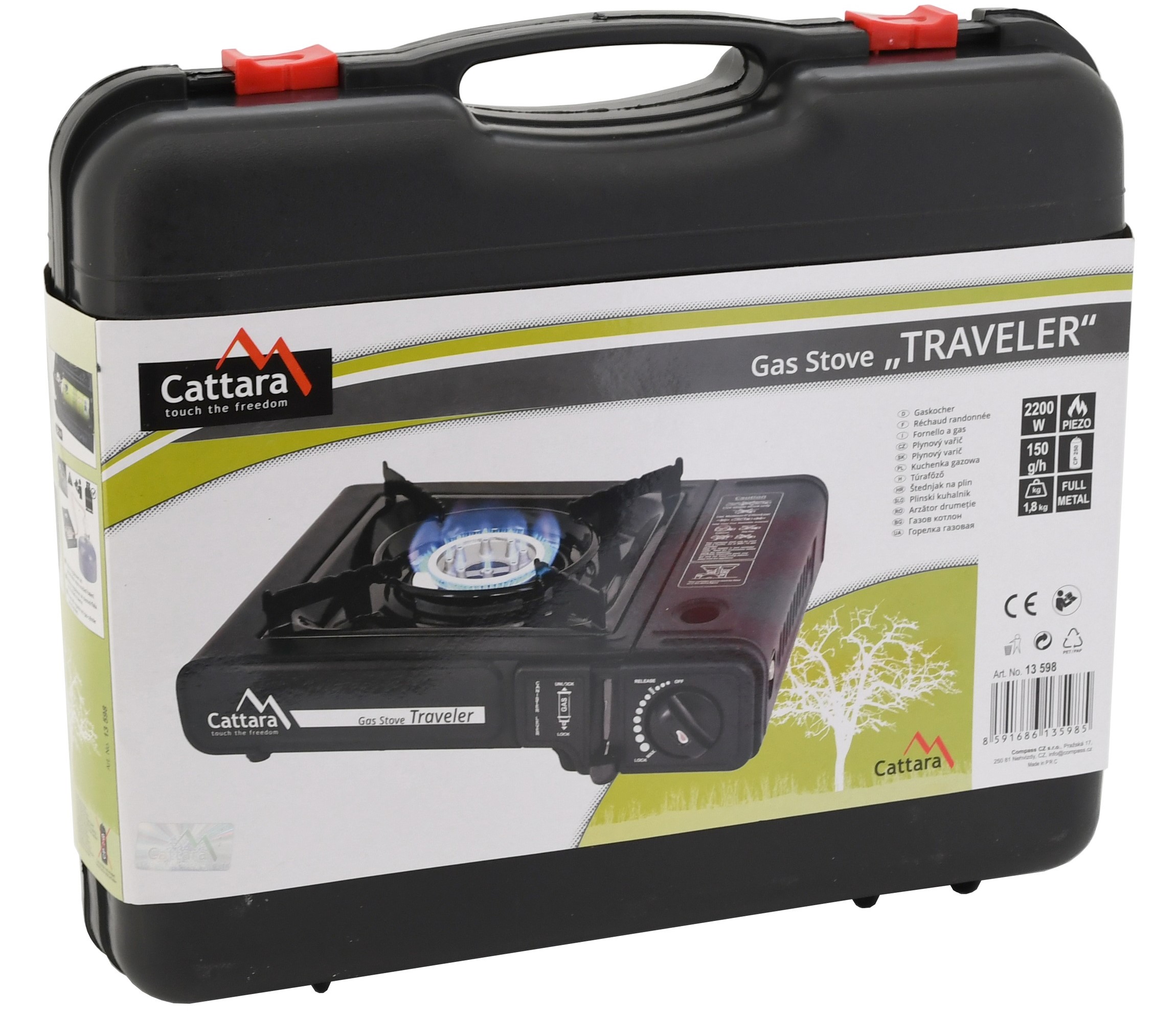 Plynový varič Traveler Cattara s praktickým kufrom