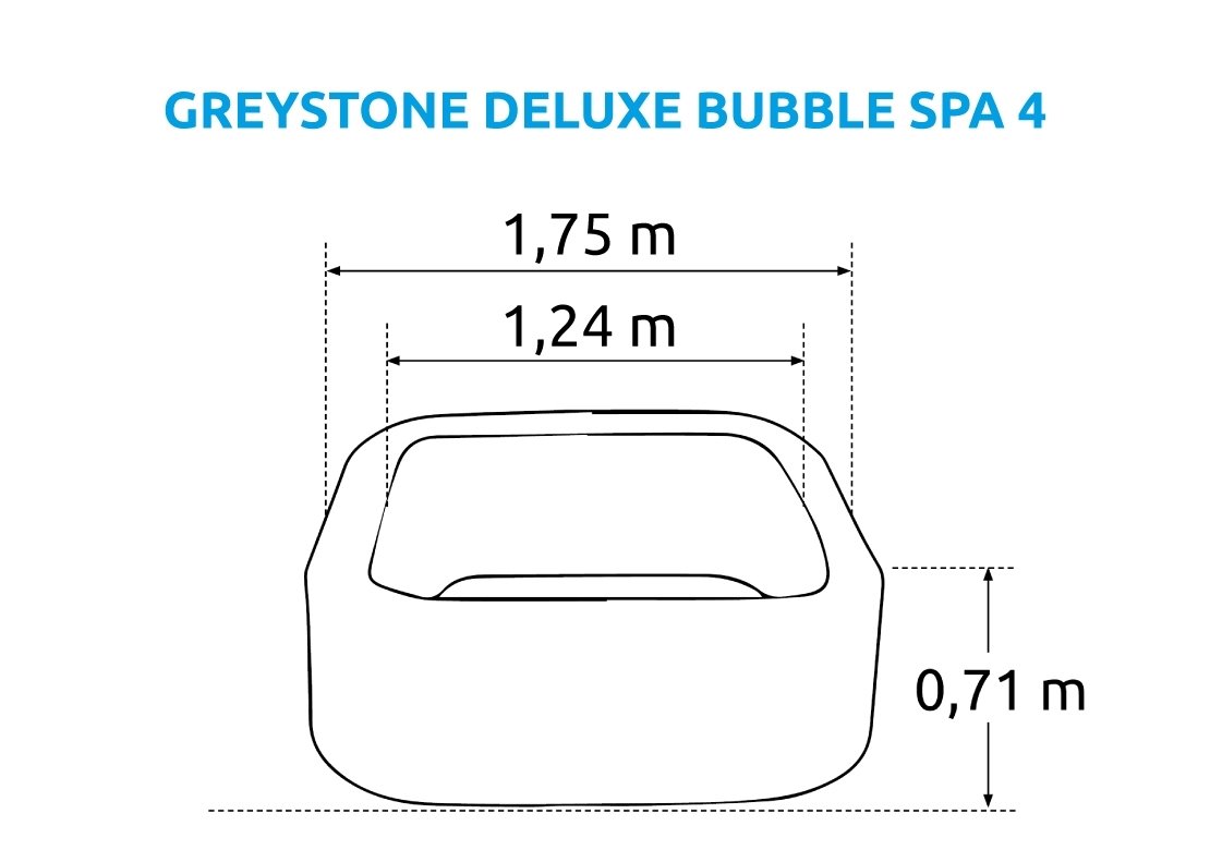 Rozměry vířivého bazénu Intex Pure Spa - Bubble Greystone Deluxe 4 AP