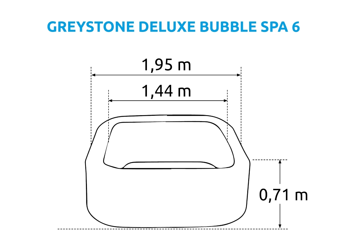Rozměry vířivého bazénu Intex Pure Spa - Bubble Greystone Deluxe 6 AP