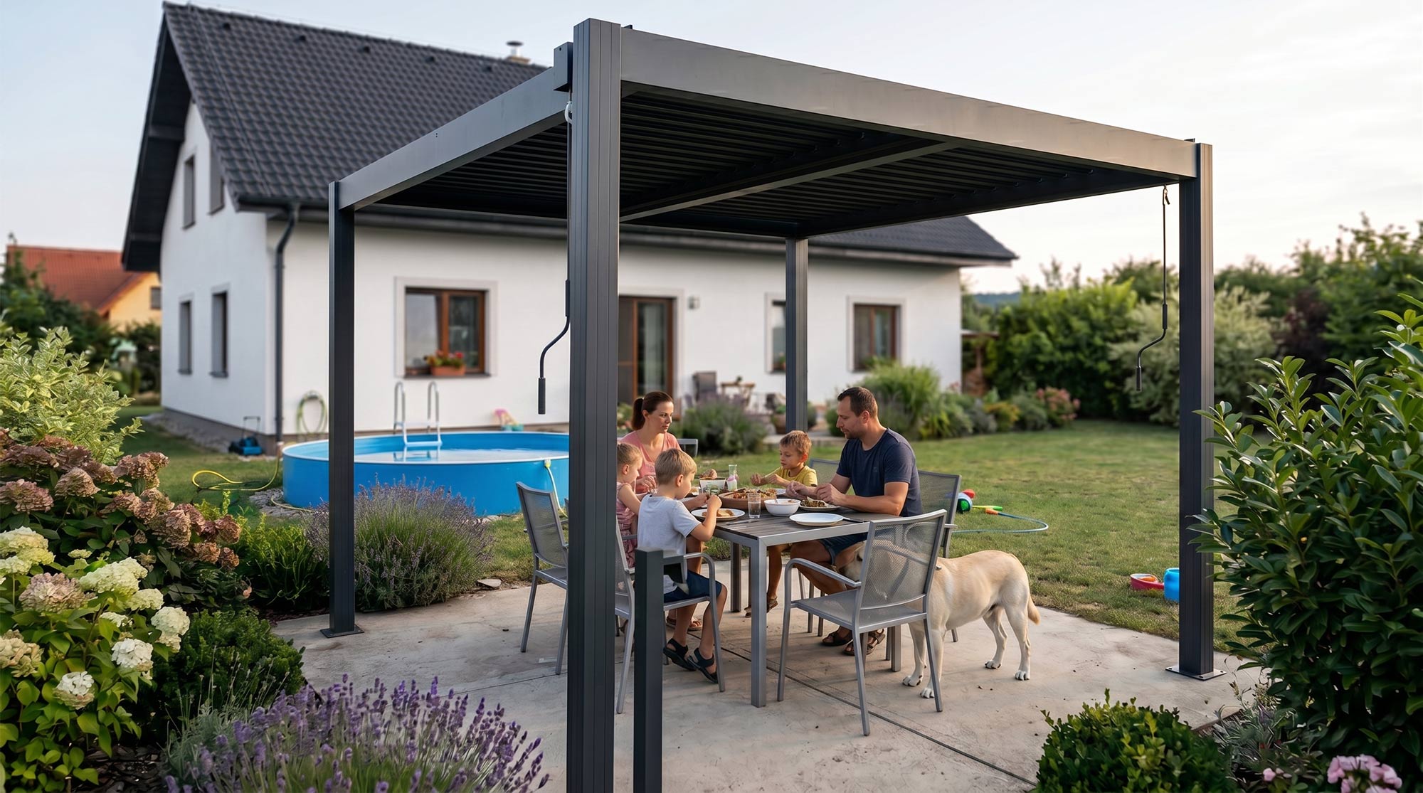 Bioklimatická pergola G21 Austin Premium 3x3 m