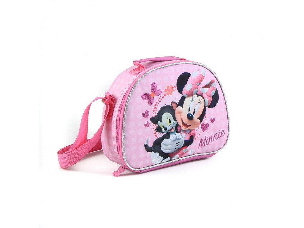 Malá taška přes rameno s motivem Minnie Mouse a jejího kocoura Figara zaručeně potěší všechny milovnice růžové barvy a animovaných pohádek od Disneyho.