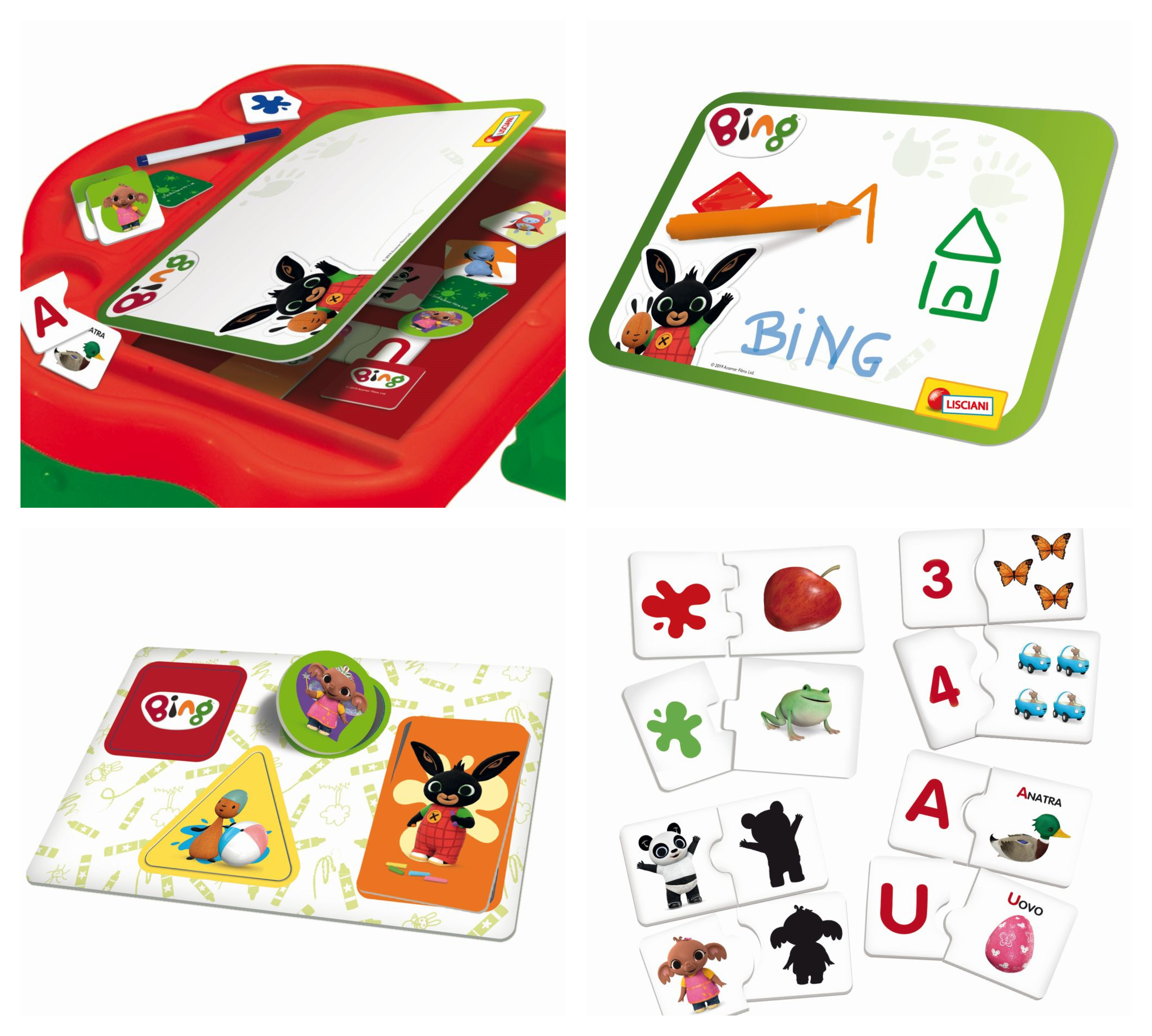 Hrací stůl a sada vzdělávacích her Liscianigioch Bing přináší obří porci zábavy a ponaučení.