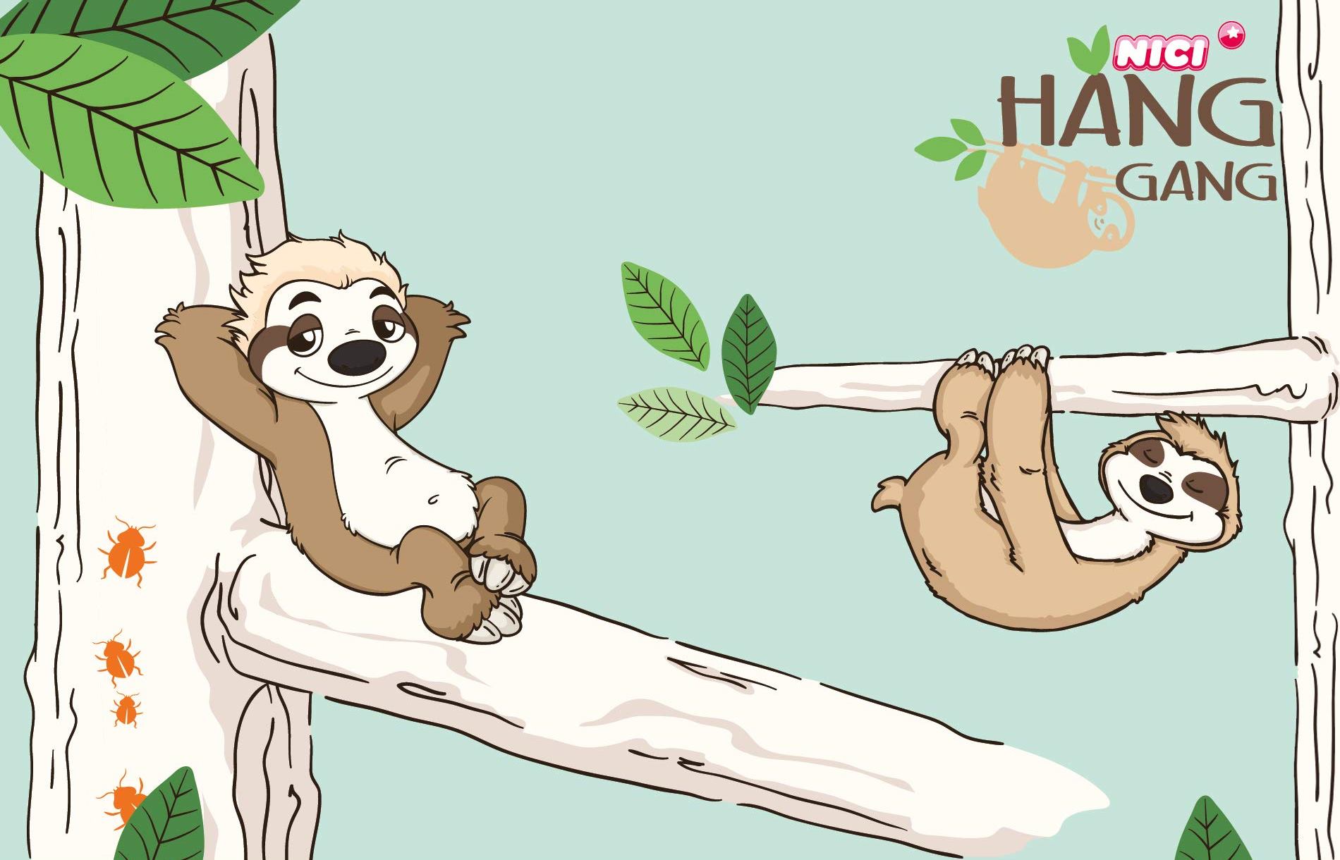 Obdĺžnikový plyšový vankúš NICI Hang Gang Sloth Dave zaujme všetky deti od 2 rokov svojim hebkým prevedením, rozmanitým sfarbením a krásnym motívom driemajúceho leňochoda.