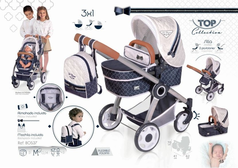 Kočík pre bábiky DeCuevas TOP Collection 2020 - 70 cm