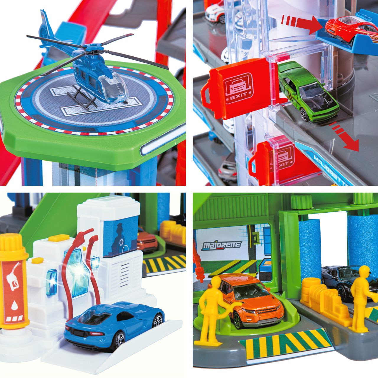 Garáž Majorette Super City + 6 autíček a vlak