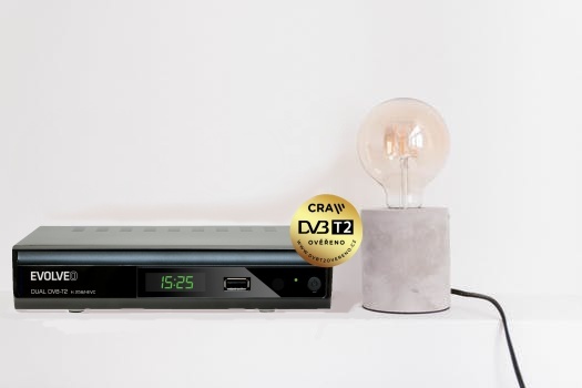 Set top box Evolveo Gamma T2 DT-4060 podporuje kodek H.265 / HEVC a TV vysielanie podľa štandardu DVB-T2.