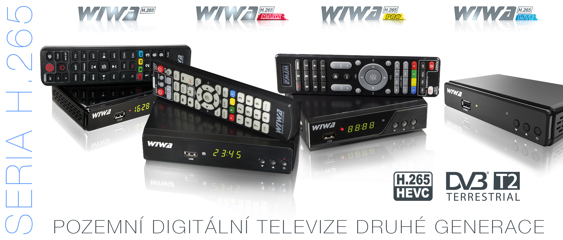 Řada WIWA Seria H.265 podporuje DVB-T2 H.265/HEVC vysílání!